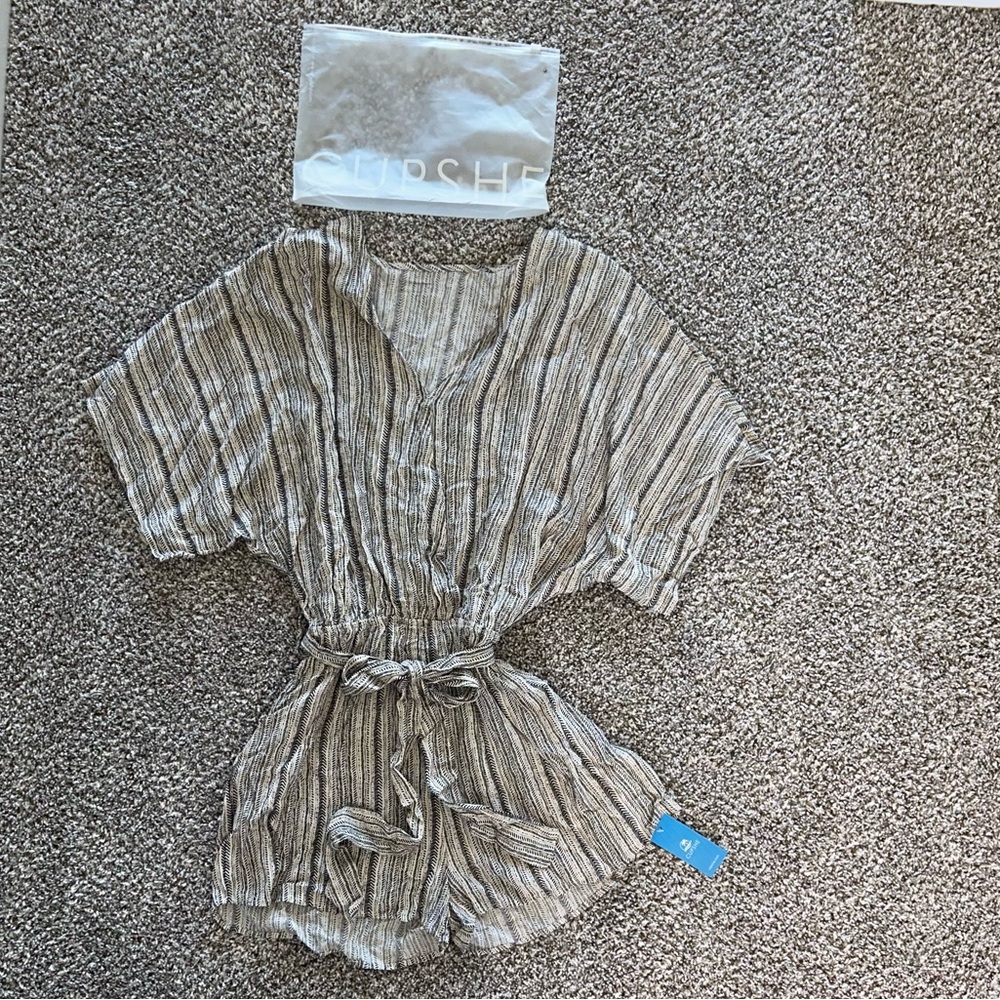 Cupshe Striped Jumpsuit in Black and White - Picture 3 of 4